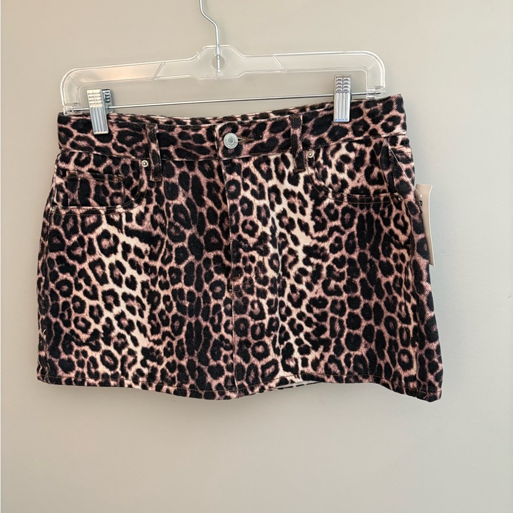Leopard Print Mini Skirt brand new from Pacsun